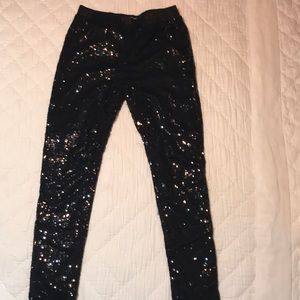 Black sequin leggings